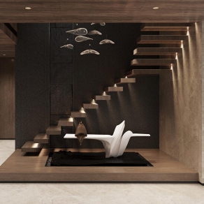 现代楼梯间3D模型下载